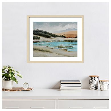 Along The Lake Side Trail by Max Maxx Wood Framed Wall Art Print