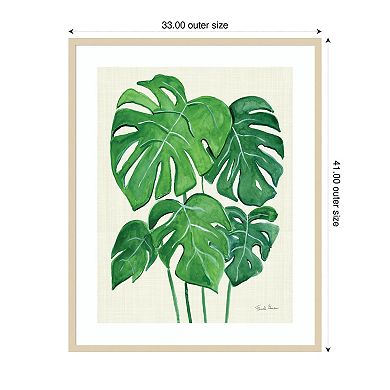 Tropical Leaves I by Farida Zaman Wood Framed Wall Art Print