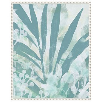Aqua Palms II by June Erica Vess Framed Canvas Wall Art Print