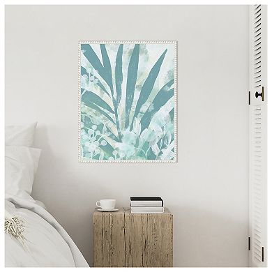 Aqua Palms II by June Erica Vess Framed Canvas Wall Art Print