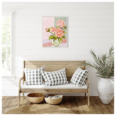 Douces Roses I by Melissa W Framed Canvas Wall Art Print