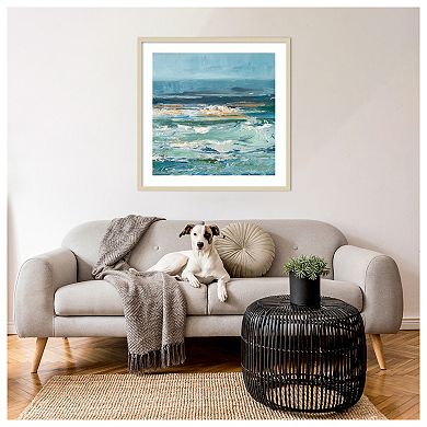 Pacific Whitecaps II by Ethan Harper Wood Framed Wall Art Print