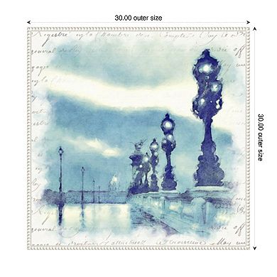 Paris in Blue II by Noah Bay Framed Canvas Wall Art Print