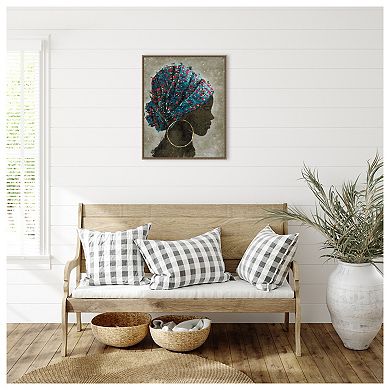 Profile of a Woman I by Marie Elaine Cusson Framed Canvas Wall Art Print