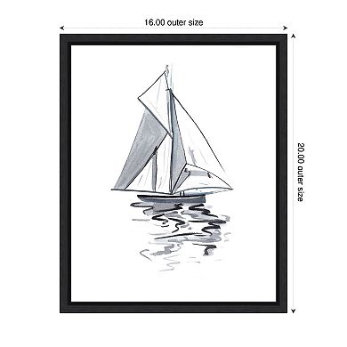 Line Boat I by Melissa W Framed Canvas Wall Art Print