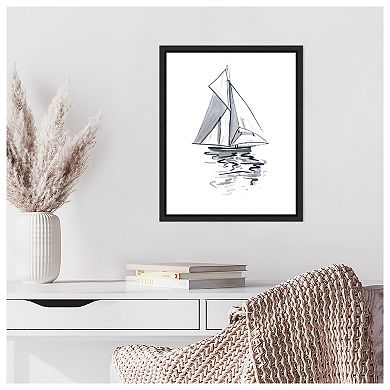 Line Boat I by Melissa W Framed Canvas Wall Art Print