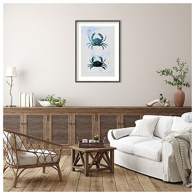 Blue Bay IV by Deborah Revell Wood Framed Wall Art Print