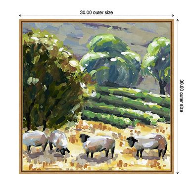 Sheep in Summer I by Melissa W Framed Canvas Wall Art Print