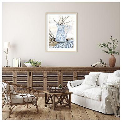 Chantilly Cottage Vase by Yvette St. Amant Wood Framed Wall Art Print