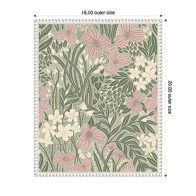 Field of Flowers Light Green by Katie Oshea Framed Canvas Wall Art Print