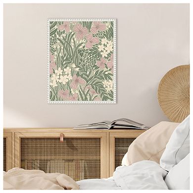 Field of Flowers Light Green by Katie Oshea Framed Canvas Wall Art Print