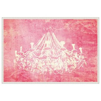 Pink Chandelier by Grafitee Studios Framed Canvas Wall Art Print