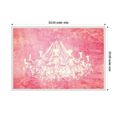 Pink Chandelier by Grafitee Studios Framed Canvas Wall Art Print