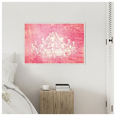 Pink Chandelier by Grafitee Studios Framed Canvas Wall Art Print