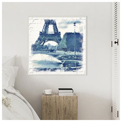 Paris in Blue I by Noah Bay Framed Canvas Wall Art Print