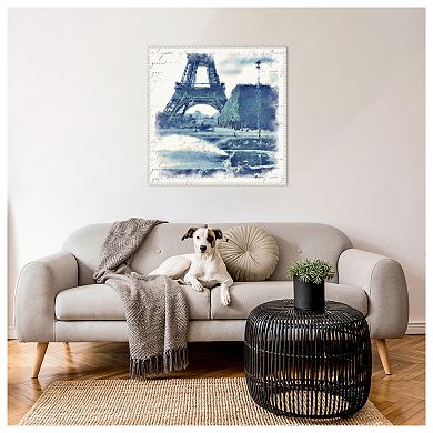 Paris in Blue I by Noah Bay Framed Canvas Wall Art Print