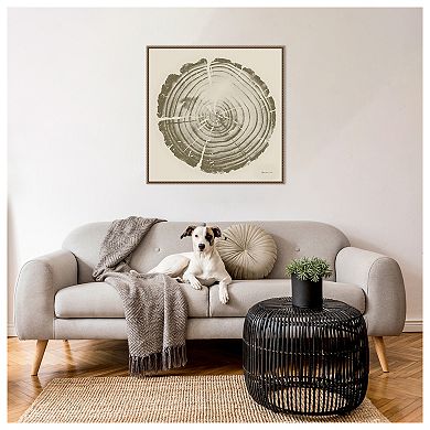 Tree Trunk cream II by Marie Elaine Cusson Framed Canvas Wall Art Print