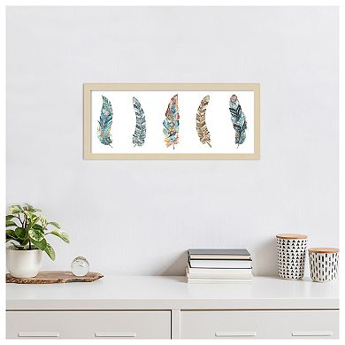 Feathers Panel by Tre Sorelle Studios Wood Framed Wall Art Print