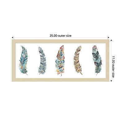 Feathers Panel by Tre Sorelle Studios Wood Framed Wall Art Print