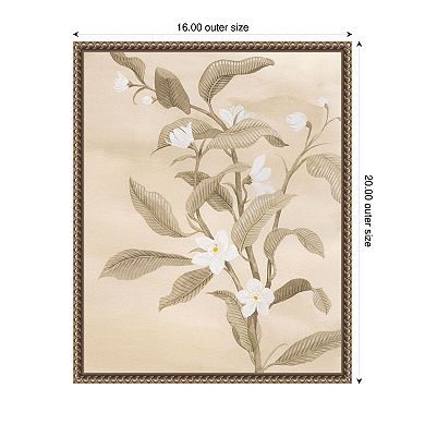 Sepia Orange Blossom Sketch II by Grace Popp Framed Canvas Wall Art Print