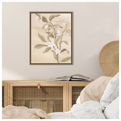 Sepia Orange Blossom Sketch II by Grace Popp Framed Canvas Wall Art Print