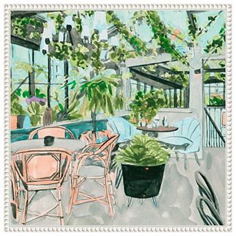 Little Green Cafe I by Melissa W Framed Canvas Wall Art Print