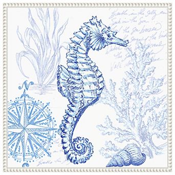 Coastal Sketchbook Sea Horse by Tre Sorelle Studios Framed Canvas Wall Art Print