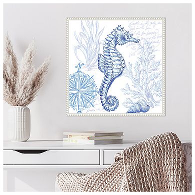 Coastal Sketchbook Sea Horse by Tre Sorelle Studios Framed Canvas Wall Art Print