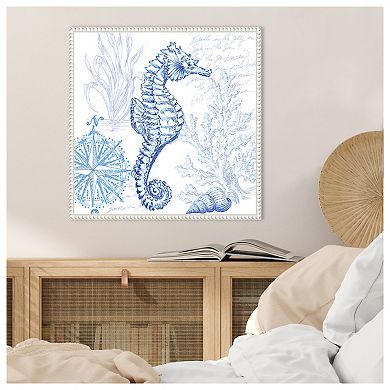 Coastal Sketchbook Sea Horse by Tre Sorelle Studios Framed Canvas Wall Art Print