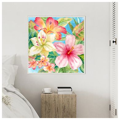 Tropical Island Florals by Cynthia Coulter Framed Canvas Wall Art Print