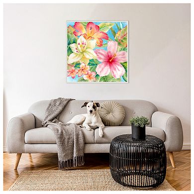 Tropical Island Florals by Cynthia Coulter Framed Canvas Wall Art Print