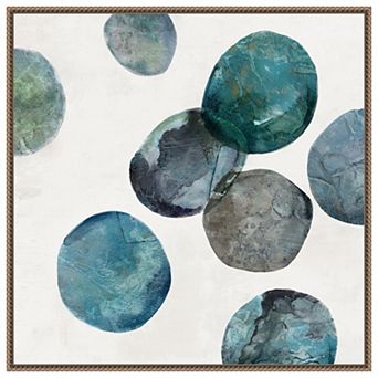 Blue Orbits by Jacob q Framed Canvas Wall Art Print