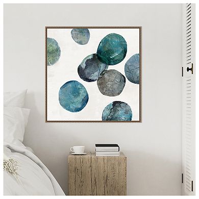 Blue Orbits by Jacob q Framed Canvas Wall Art Print