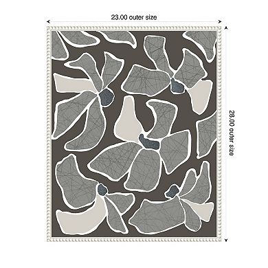 Grey Flower Blooms II by Regina Morre Framed Canvas Wall Art Print