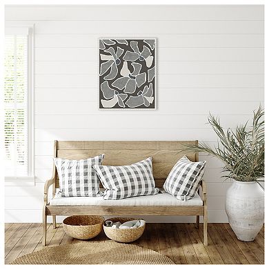 Grey Flower Blooms II by Regina Morre Framed Canvas Wall Art Print
