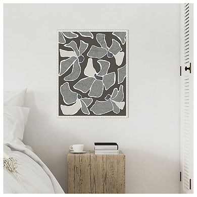 Grey Flower Blooms II by Regina Morre Framed Canvas Wall Art Print