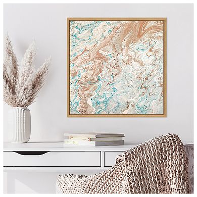 Wild Lagoons Abstract by Marie Elaine Cusson Framed Canvas Wall Art Print