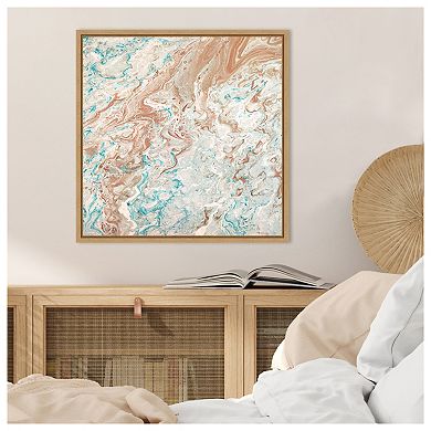 Wild Lagoons Abstract by Marie Elaine Cusson Framed Canvas Wall Art Print