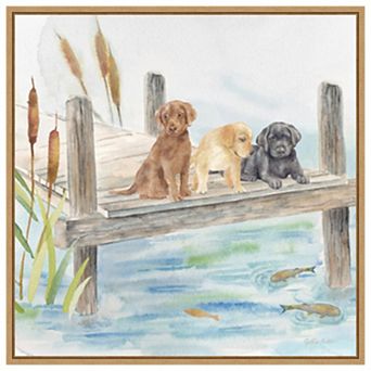 Woodland Dogs IV by Cynthia Coulter Framed Canvas Wall Art Print