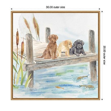 Woodland Dogs IV by Cynthia Coulter Framed Canvas Wall Art Print