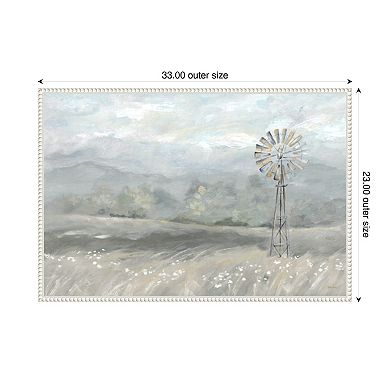 Country Meadow Windmill by Cynthia Coulter Framed Canvas Wall Art Print