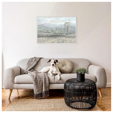 Country Meadow Windmill by Cynthia Coulter Framed Canvas Wall Art Print