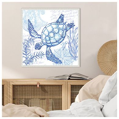 Coastal Sketchbook Turtle by Tre Sorelle Studios Framed Canvas Wall Art Print