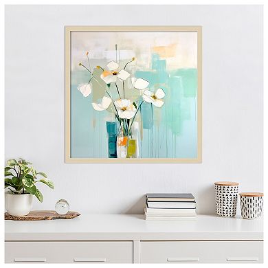 Flowers on the Window I by Irena Orlov Wood Framed Wall Art Print