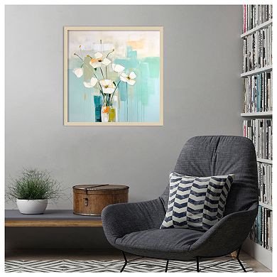 Flowers on the Window I by Irena Orlov Wood Framed Wall Art Print