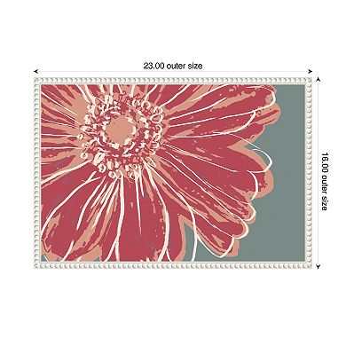 Flower Pop Sketch IV Red by Marie Elaine Cusson Framed Canvas Wall Art Print