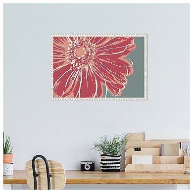 Flower Pop Sketch IV Red by Marie Elaine Cusson Framed Canvas Wall Art Print