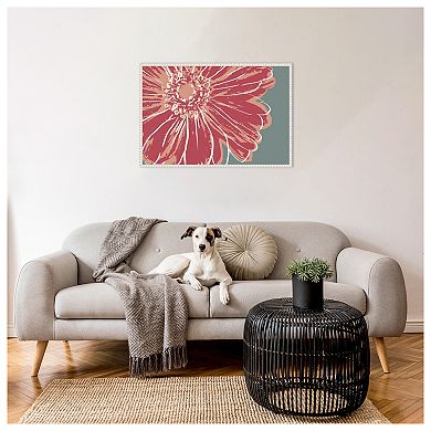 Flower Pop Sketch IV Red by Marie Elaine Cusson Framed Canvas Wall Art Print