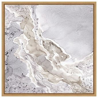 Beige and Grey Mineral Abstract by Tara Reed Framed Canvas Wall Art Print