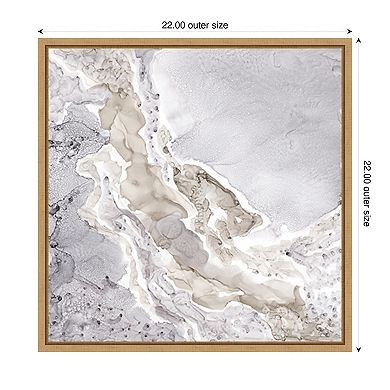 Beige and Grey Mineral Abstract by Tara Reed Framed Canvas Wall Art Print